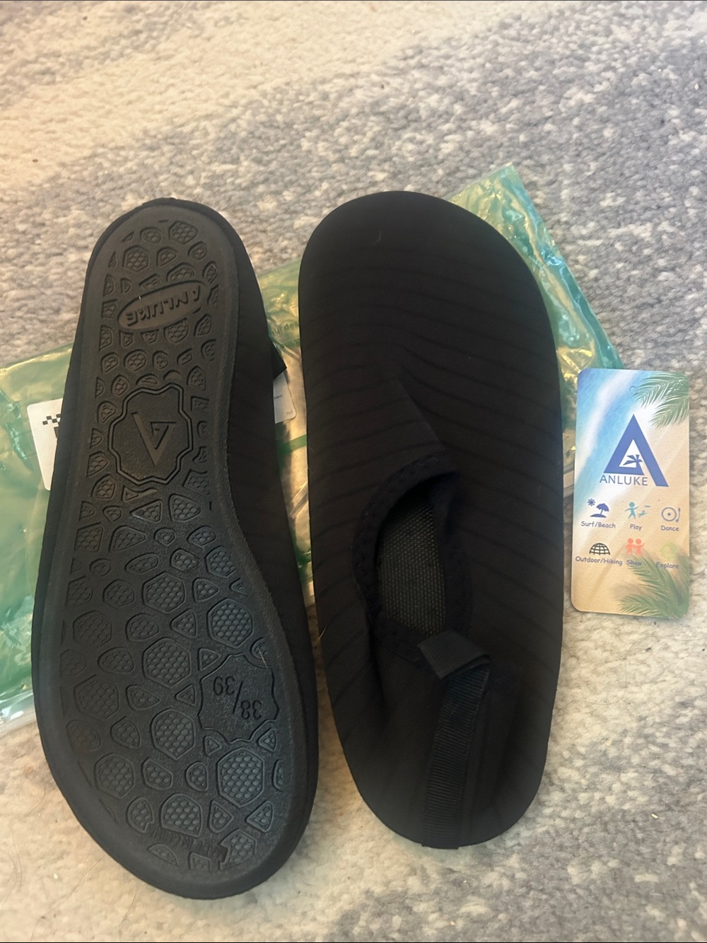 Women's Black Slip-On Water Shoes – Lightweight Aqua Socks